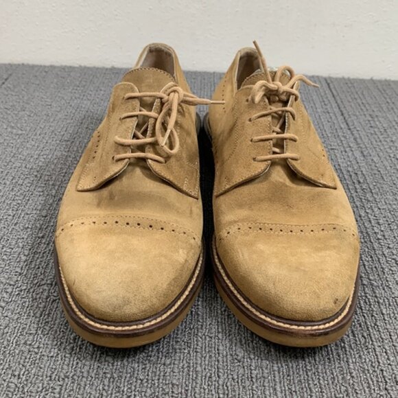 Tosi 35 Thirtyfive Oxford Dress Shoes Mens Size 9.5 Tan Suede Brogue Italy main image 12